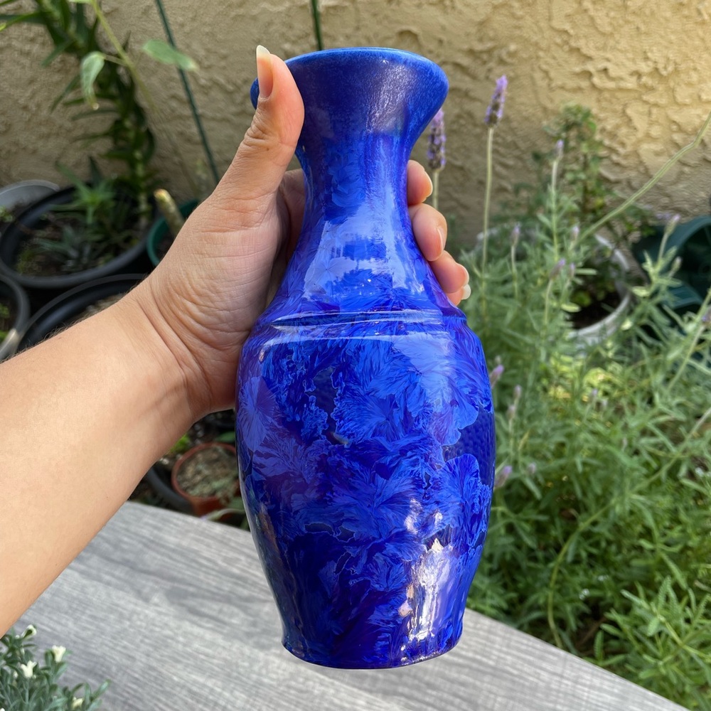Crystalline Blue Vase